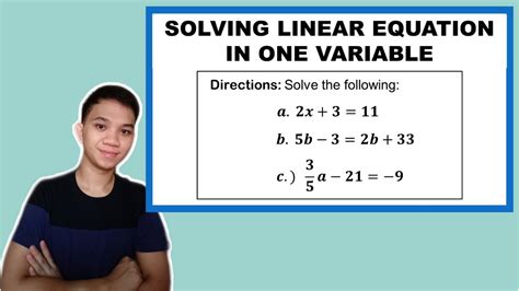 what is equation in tagalog|[TAGALOG] Grade 7 Math Lesson: SOLVING LINEAR .